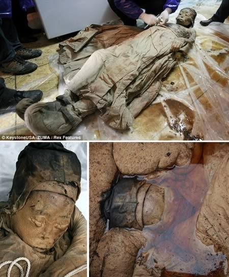 اكتشاف سوف يغير مجرى التاريخ..  في الصين اكتشف العلماء جثة محنطة لكاهن يقال ان عمرها فوق ال2000 عام