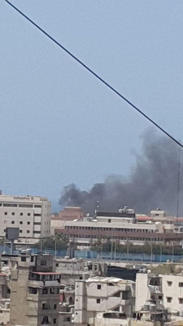 حريق قرب مستشفى الحكومي