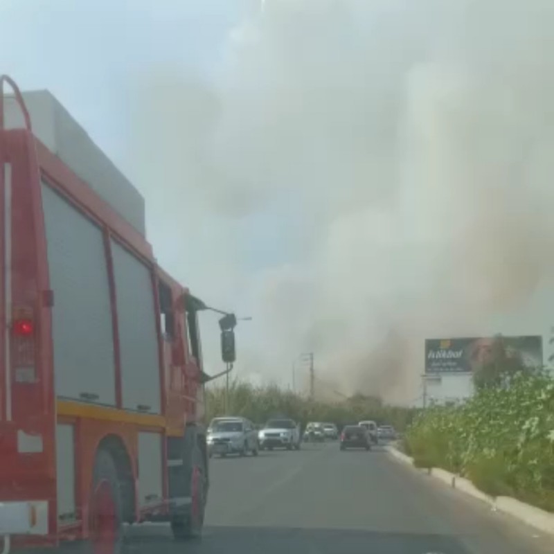 حريق كبير بالقرب من ثكنة الجيش اللبناني والماكدونلدز في الشواكير - صور، 