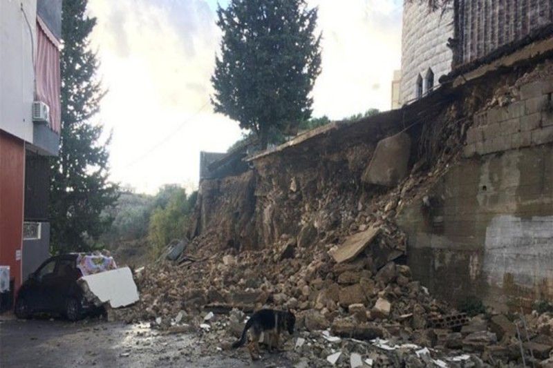 انهيار حائط كنيسة في بلدة الكفور_النبطية