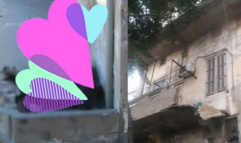 في مصادفة لافتة ادى انهيار جزء من شرفة في مبنى سكني في شارع رياض الصلح