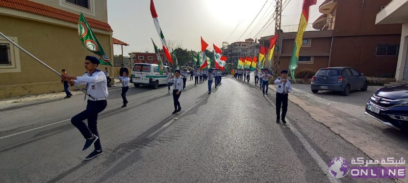 بالصور:في يوم الوفاء للقادة الش☀️داء،  كشافة الرسالة الاسلامية/ الفوج الحسيني الاول تحيي ذكرى تفجير حسينية بلدة معركة بمسيرة كشفية في البلدة.