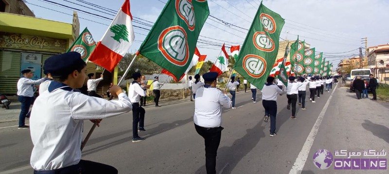 بالصور:في يوم الوفاء للقادة الش☀️داء،  كشافة الرسالة الاسلامية/ الفوج الحسيني الاول تحيي ذكرى تفجير حسينية بلدة معركة بمسيرة كشفية في البلدة.