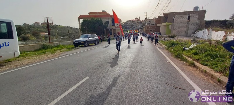 بالصور:في يوم الوفاء للقادة الش☀️داء،  كشافة الرسالة الاسلامية/ الفوج الحسيني الاول تحيي ذكرى تفجير حسينية بلدة معركة بمسيرة كشفية في البلدة.