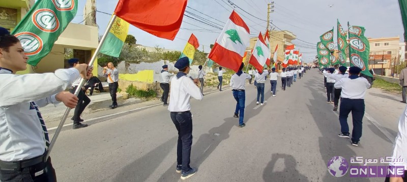 بالصور:في يوم الوفاء للقادة الش☀️داء،  كشافة الرسالة الاسلامية/ الفوج الحسيني الاول تحيي ذكرى تفجير حسينية بلدة معركة بمسيرة كشفية في البلدة.