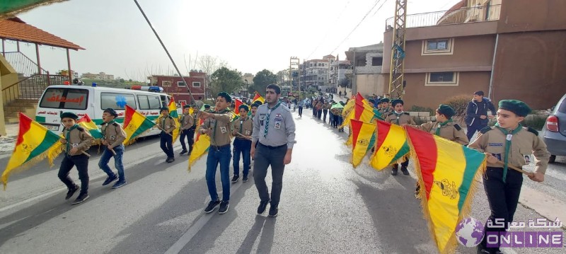 بالصور:في يوم الوفاء للقادة الش☀️داء،  كشافة الرسالة الاسلامية/ الفوج الحسيني الاول تحيي ذكرى تفجير حسينية بلدة معركة بمسيرة كشفية في البلدة.