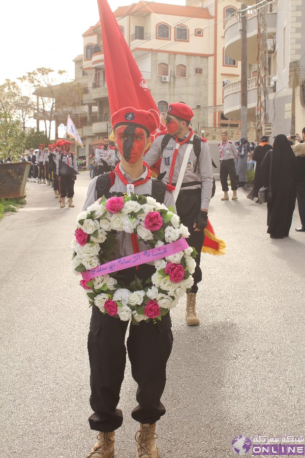 بالصور:في يوم الوفاء للقادة الش☀️داء،  كشافة الرسالة الاسلامية/ الفوج الحسيني الاول تحيي ذكرى تفجير حسينية بلدة معركة بمسيرة كشفية في البلدة.