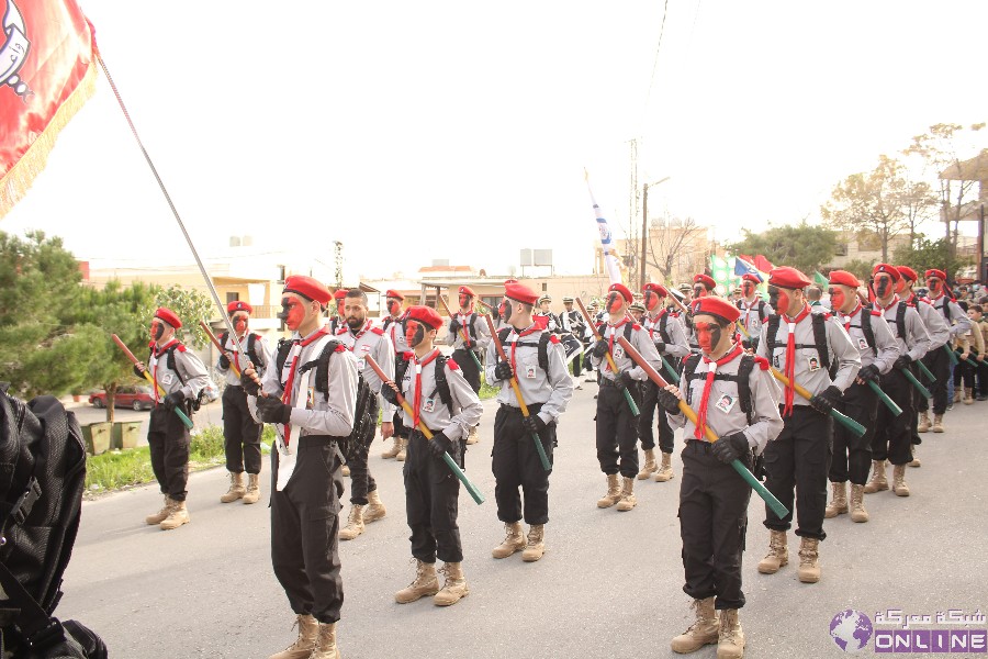 بالصور:في يوم الوفاء للقادة الش☀️داء،  كشافة الرسالة الاسلامية/ الفوج الحسيني الاول تحيي ذكرى تفجير حسينية بلدة معركة بمسيرة كشفية في البلدة.