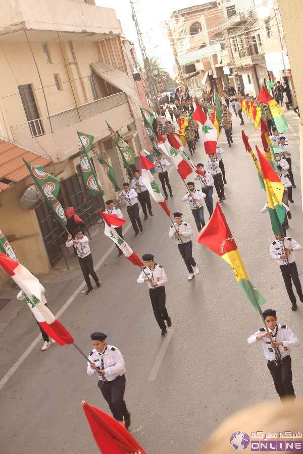 بالصور:في يوم الوفاء للقادة الش☀️داء،  كشافة الرسالة الاسلامية/ الفوج الحسيني الاول تحيي ذكرى تفجير حسينية بلدة معركة بمسيرة كشفية في البلدة.