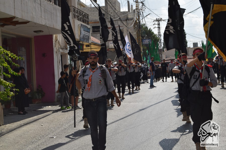 مسيرة حسينية حاشدة لحركة أمل في معركة إحياءً لمراسم العاشر من محرم. 