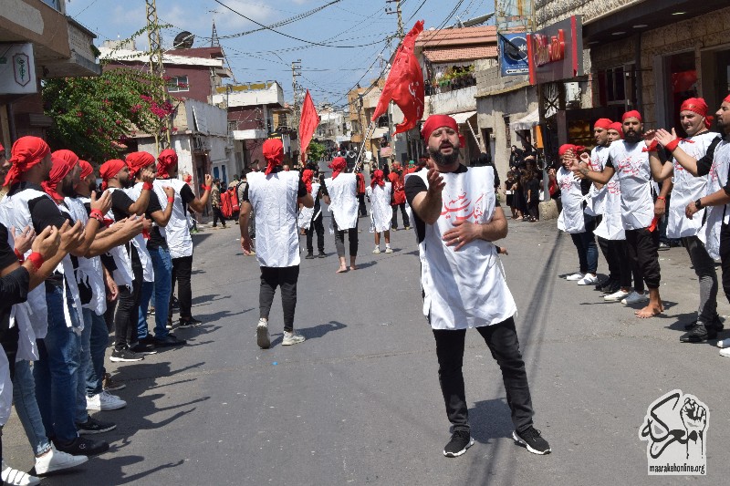 مسيرة حسينية حاشدة لحركة أمل في معركة إحياءً لمراسم العاشر من محرم. 
