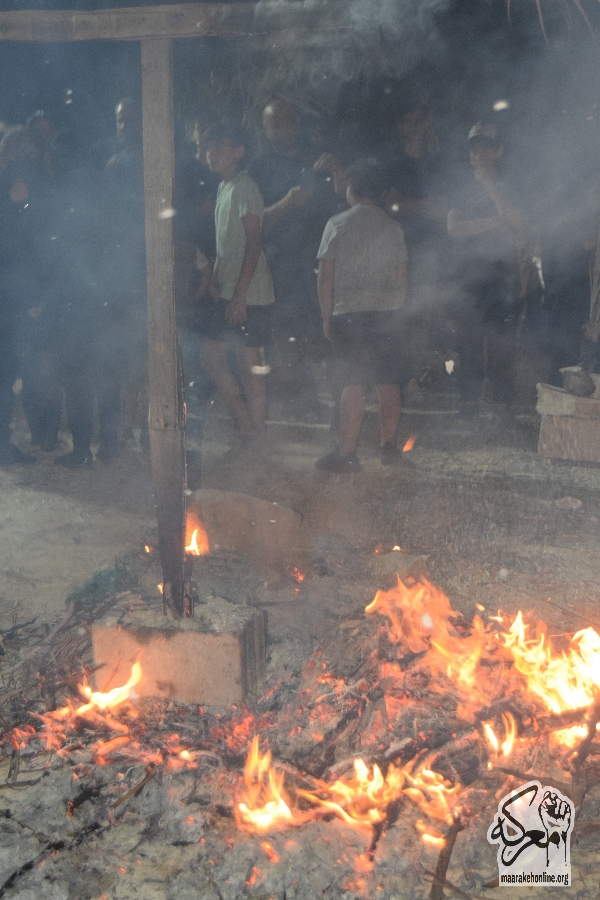 بالصور:تجسيد واقعة حرق الخيام في مضيف  سيد الش☀️داء(ع) في ساحة بلدة معركة