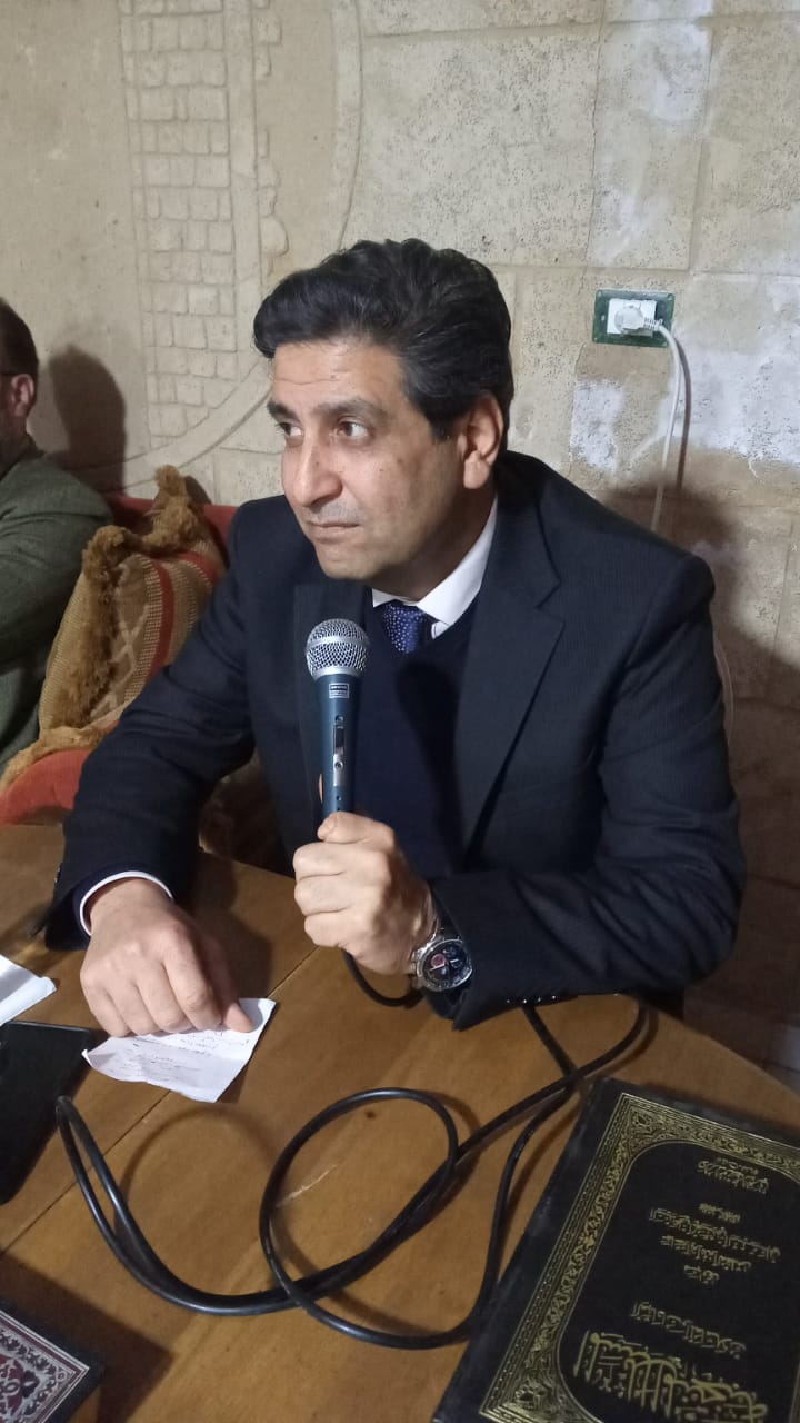 لقاء حواري للقاضي الدكتور حسن الشامي في بلدة معركةالجنوبية بدعوة من رئيس بلدية معركة  الحاج عادل سعد