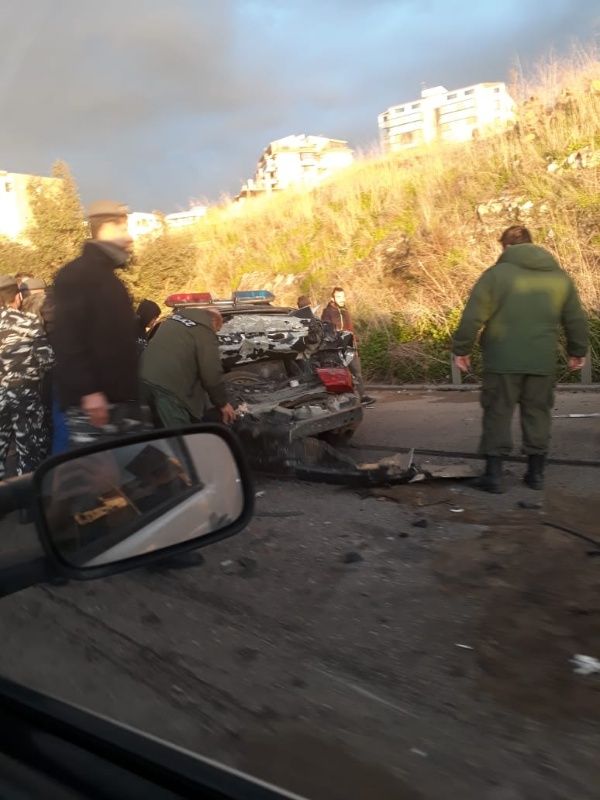 حادث  على اوتوستراد الناعمة باتجاه بيروت تسبب بزحمة سير خانقة