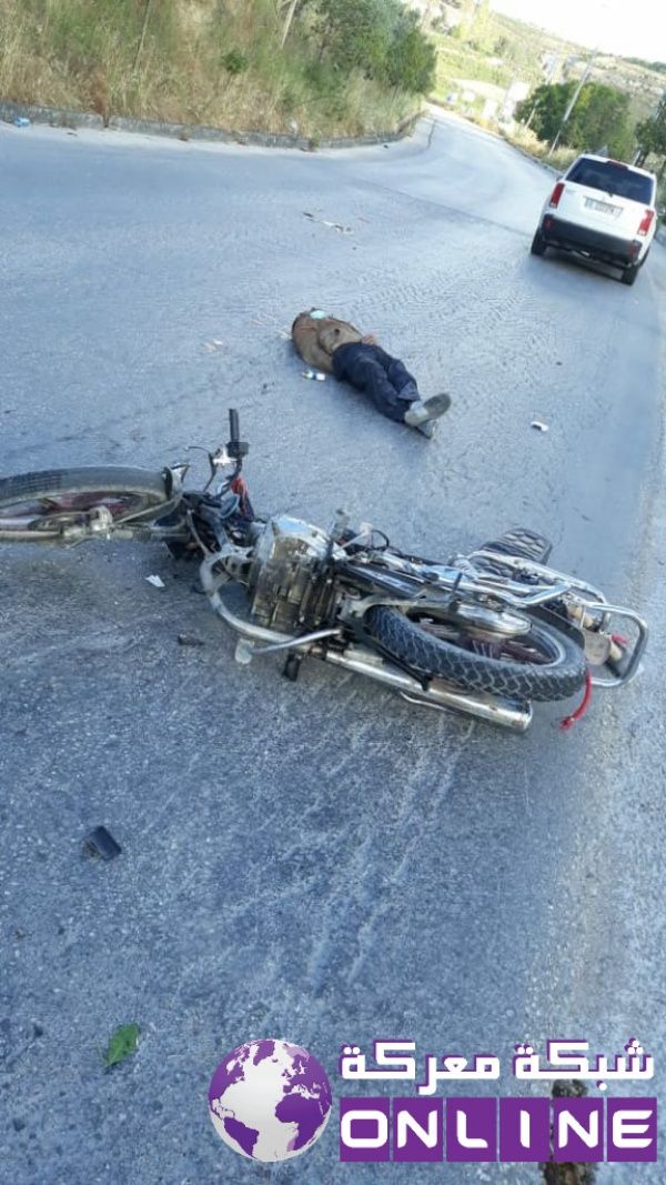 بالصور جريح نتيجة انزلاق دراجة نارية على طريق عام دبعال بافليه ...