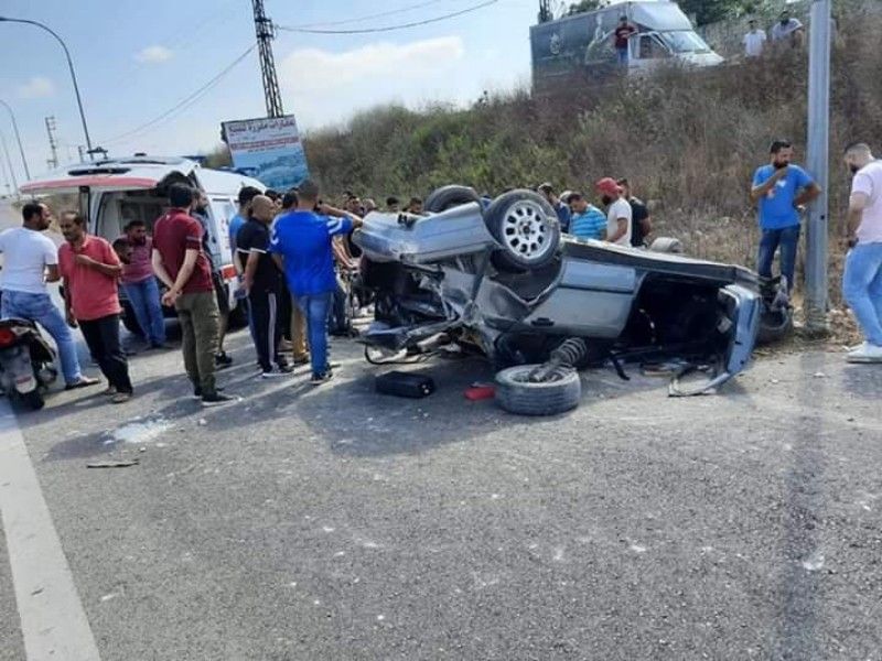 إصابة شخصين فى حادث انقلاب سيارة على اوتستراد السكسكية