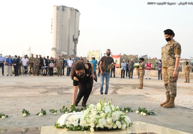 الجيش: وقفة في مرفأ بيروت بعد مرور شهر على الانفجار وتدشين نصب تخليدا لذكرى الشهداء