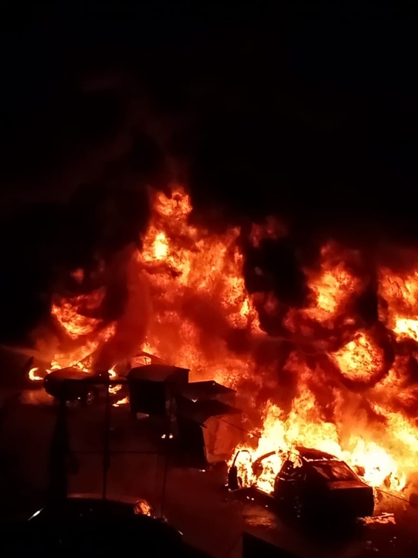 حريق في منطقة مشروع محرم