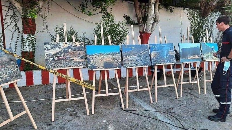 معرضُ صورٍ فوتوغرافية أحاط بالنُّصب التذكاري لشهداء فوج إطفاء بيروت في الكرنتين