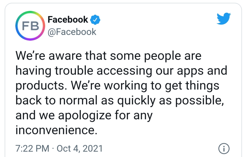 فيسبوك وواتساب للعمل بعد تعطل مفاجئ على  العالم والبنتاغون يدرس وجود تهديد أمني
