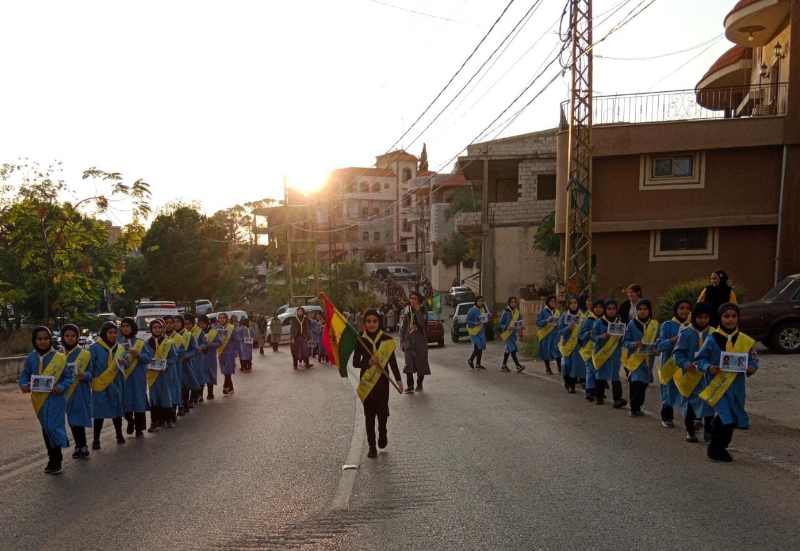مسيرة كشفية حاشدة في معركة لمناسبة الذكرى السنوية للإستش__هادي أحمد قصير
