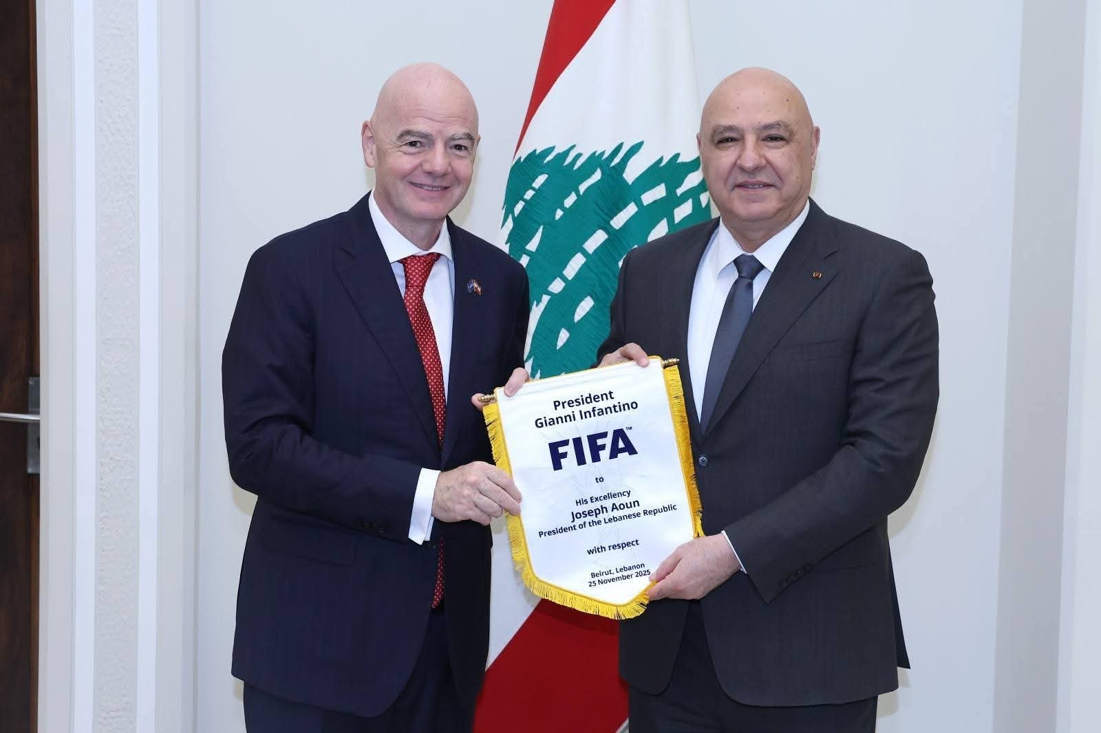 إنفانتينو فخور بالجنسية اللبنانية ويثني على التعاون مع الاتحاد برئاسة حيدر...